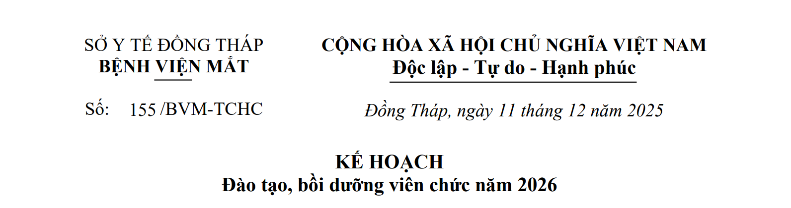 Kế hoạch Đào tạo, bồi dưỡng viên chức năm 2026